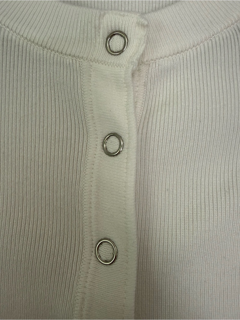 Garage Cream Ribbed Button-Up Top - Picture 3 of 5